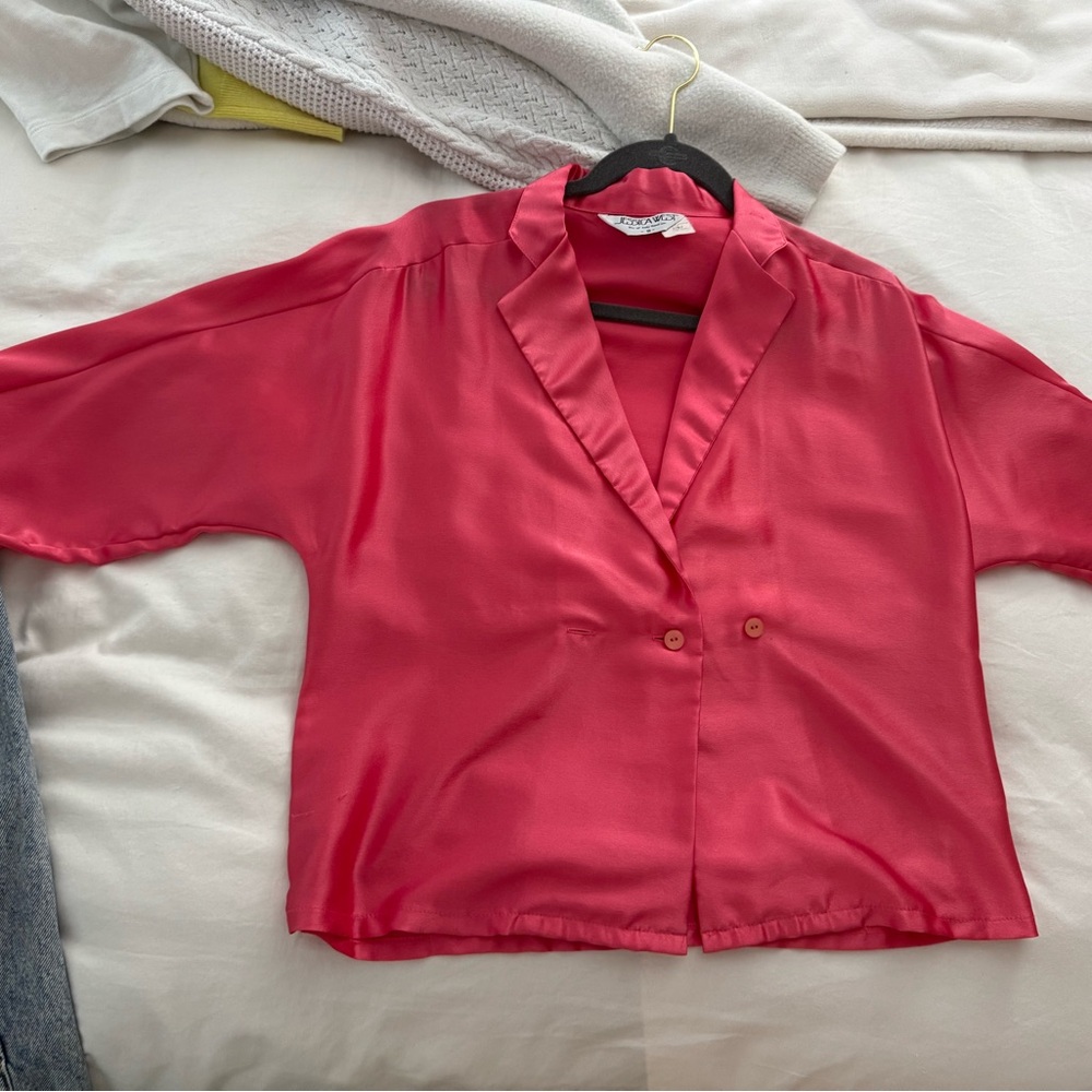 Vintage pink silk blouse